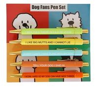 Genérico Novelty Writing Pens - Funny Dog Pens, 5-Piece Stationery Supplies | Cute Animal Black Ink For Home Work School Classroom | Gift For Dog Lovers Kids Coworkers