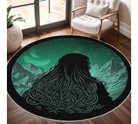 Genérico Nudo Celta Alfombra Redonda para Salón 120 cm, Verde Alfombra Redonda Antideslizante de Pelo Corto Lavable a máquina para Pasillo y Dormitorio Cojines Decorativos