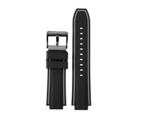 Genérico Nueva correa de reloj goma silicona for hombre, a rayas, Compatible con Timex E-tide Compass T2N720 T2N721 TW2T76300 TW2T76500 T45601 convexo 16mm(Black gray black)