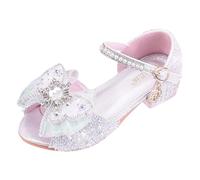 Genérico Nuevas sandalias para niña con cristales zapatos elegantes de vestir para pequeña princesa calzado cómodo y moderno (Silver, 34 Big Kids)