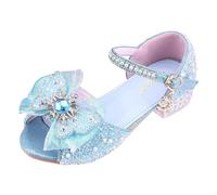 Genérico Nuevas sandalias para niña con cristales zapatos elegantes de vestir para pequeña princesa calzado cómodo y moderno (Blue, 31.5 Big Kids)