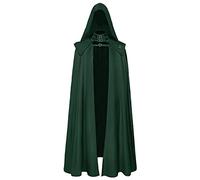 Genérico nuevo capa medieval gótico dos piezas set Halloween bruja reina diablo hombre mujer larga gabardina capucha broche latón