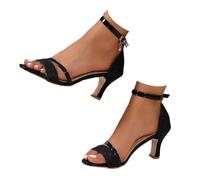 Genérico Nuevo Sandalias modernas con brida en el tobillo y abertura decorativa en boca de pescado para mujer | Talón medio | Comodidad diaria, Le Noir, 40 EU