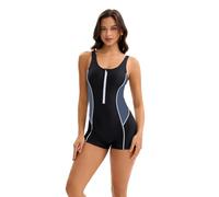 Genérico Nuevo Traje De Baño Deportivo para Mujer con Bloques De Colores Conservadores Sin Espalda