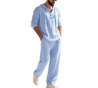 Genérico Nuevo Traje Elegante para Hombre Conjunto Formal Entallado con Chaqueta y pantalón para Ocasiones Bodas y Negocios Estilo clásico y de Temporada (Light Blue, XXL)