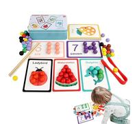Genérico Number Bead Matching Game, Mathematical Enlightenment Teaching Aids with Colorful Cards and Beads for Counting, Sorting, Color Recognition, Early Education, Preschool, Classroom
