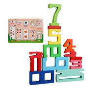 Genérico Number Building Blocks, Math Stacking Toy, 1-10 Wooden Counting Blocks for Kids Ages 3+ Years Old, Early Development and Fine Motor Skills, 13.31x9.37x0.79 Inches 1270g