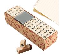 Genérico Number Stamps Wooden - Wooden Rubber Letters and Numbers Diary Stamp Kit | 40pcs Wood Rubber Stamp for Children DIY Scrapbooking Planner Card Making