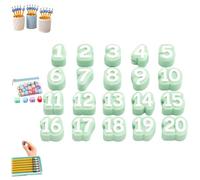 Genérico Numbered Pencil Toppers and Pencil Number Toppers，Green-20