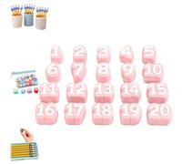 Genérico Numbered Pencil Toppers and Pencil Number Toppers，Pink-20