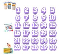 Genérico Numbered Pencil Toppers and Pencil Number Toppers，Purple-30