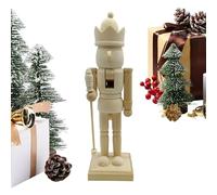 Genérico Nutcracker Figurines - Handmade Unpainted Wooden Statue for Festive Holiday Display, Craft with Classic Design, Ideal Wood Christmas Decorations for Living Room Fireplace Entrance Display