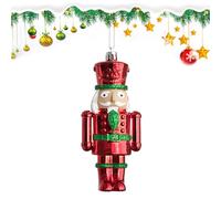 Genérico Nutcracker Ornament - Christmas Figure, Seasonal Carving with Traditional Uniform, Festive Statue with Moving Lever, Holiday Decoration Hand Painted Details, Entryway Bedroom Balcony