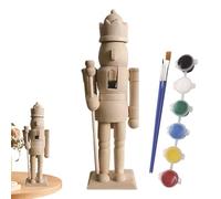 Generico Nutcracker Soldier Craft Kit, Wooden Nutcracker Christmas Decor, Paintable Holiday Nutcracker, Customizable Nutcracker Figurines, Nutcracker Shelf Decor, Christmas Nutcracker Kit
