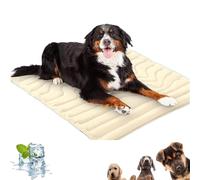 Genérico Nuvica Tempbalance Mat, Cooling Relief for Pets, Washable Dog Ice Silk Cool, Keeps Happy for Pets, Suitable for Every Season (Off White, Large)