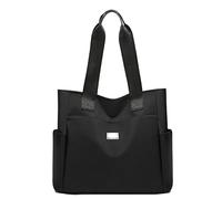 Genérico Nylon Shoulder Bag for women Waterproof Tote Bags Lightweight Nylon Hobo Bag With Multiple Pockets Large Tote Bags (Black,Large)