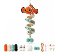 Genérico Ocean Animal Spiral Crochet Hanging Ornament Kit,Beginner Friendly Coastal Boho Spiral Hanging Decor Craft Set with Soft Yarn,for Window, Porch, Wall, Home Holiday Decor Gift