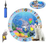 Genérico Ocean Breeze Splashland Cat Toy, 25/39 Inchs Cat Water Bed Play Mat, Anti-Scratch Water Mat for Cats, Thickened Water Pet Pad and Cooling Waterbed for Dogs/Cats (25in Style B)