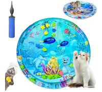 Genérico Ocean Breeze Splashland Cat Toy, 25/39 Inchs Cat Water Bed Play Mat, Anti-Scratch Water Mat for Cats, Thickened Water Pet Pad and Cooling Waterbed for Dogs/Cats (39in Style A)