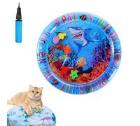Genérico Ocean Breeze Splashland Cat Toy, Inflatable Pet Water Sensory Bed, Pet Water Bed For Dogs & Cats, Thickened Pets Pad and Cooling Waterbed with Inflator, Anti-Scratch (A,Large)