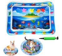 Genérico Ocean Breeze Splashland Cat Toy,Large Water Sensory Play Mat for Cats,Double Thickened Sensory Water Mat for Cat Dog with Pump,Ocean Themed Inflatable Waters Playmat for Indoor Cats