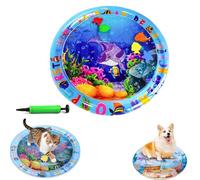 Genérico Ocean Breeze Splashland Cat Toy,Large Water Sensory Play Mat for Cats,Double Thickened Sensory Water Mat for Cat Dog with Pump,Ocean Themed Inflatable Waters Playmat for Indoor Cats