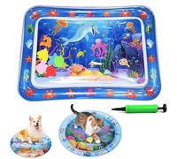Genérico Ocean Breeze Splashland Cat Toy,Large Water Sensory Play Mat for Cats,Double Thickened Sensory Water Mat for Cat Dog with Pump,Ocean Themed Inflatable Waters Playmat for Indoor Cats