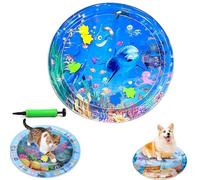 Genérico Ocean Breeze Splashland Cat Toy,Large Water Sensory Play Mat for Cats,Double Thickened Sensory Water Mat for Cat Dog with Pump,Ocean Themed Inflatable Waters Playmat for Indoor Cats