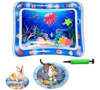 Genérico Ocean Breeze Splashland Cat Toy,Large Water Sensory Play Mat for Cats,Double Thickened Sensory Water Mat for Cat Dog with Pump,Ocean Themed Inflatable Waters Playmat for Indoor Cats