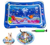 Genérico Ocean Breeze Splashland Cat Toy,Large Water Sensory Play Mat for Cats,Double Thickened Sensory Water Mat for Cat Dog with Pump,Ocean Themed Inflatable Waters Playmat for Indoor Cats