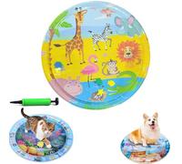 Genérico Ocean Breeze Splashland Cat Toy,Large Water Sensory Play Mat for Cats,Double Thickened Sensory Water Mat for Cat Dog with Pump,Ocean Themed Inflatable Waters Playmat for Indoor Cats