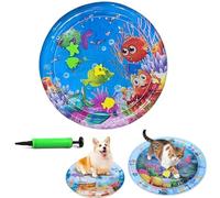 Genérico Ocean Breeze Splashland Cat Toy,Large Water Sensory Play Mat for Cats,Double Thickened Sensory Water Mat for Cat Dog with Pump,Ocean Themed Inflatable Waters Playmat for Indoor Cats