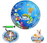 Genérico Ocean Breeze Splashland Cat Toy,Large Water Sensory Play Mat for Cats,Double Thickened Sensory Water Mat for Cat Dog with Pump,Ocean Themed Inflatable Waters Playmat for Indoor Cats