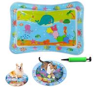 Genérico Ocean Breeze Splashland Cat Toy,Large Water Sensory Play Mat for Cats,Double Thickened Sensory Water Mat for Cat Dog with Pump,Ocean Themed Inflatable Waters Playmat for Indoor Cats