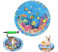 Genérico Ocean Breeze Splashland Cat Toy,Large Water Sensory Play Mat for Cats,Double Thickened Sensory Water Mat for Cat Dog with Pump,Ocean Themed Inflatable Waters Playmat for Indoor Cats
