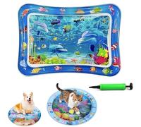 Genérico Ocean Breeze Splashland Cat Toy,Large Water Sensory Play Mat for Cats,Double Thickened Sensory Water Mat for Cat Dog with Pump,Ocean Themed Inflatable Waters Playmat for Indoor Cats