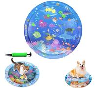 Genérico Ocean Breeze Splashland Cat Toy,Large Water Sensory Play Mat for Cats,Double Thickened Sensory Water Mat for Cat Dog with Pump,Ocean Themed Inflatable Waters Playmat for Indoor Cats