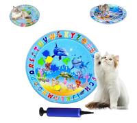 Genérico Ocean Breeze Splashland Cat Toy, Ocean Breeze Splashland, Cat Water Mat, Anti-Scratch Water Mat for Cats, Thickened Pet Pad and Cooling Waterbed for Dogs/Cats (E-65cm/25.6in)