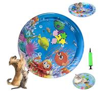 Genérico Ocean Breeze Splashland Cat Toy, Ocean Breeze Splashland, Cat Water Mat with Fish, Water Sensory Play Mat for Cats, Cats Mats Toy Interactive for Indoor (E-60cm/25.6in)