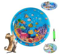 Genérico Ocean Breeze Splashland Cat Toy, Ocean Breeze Splashland, Cat Water Mat with Fish, Water Sensory Play Mat for Cats, Cats Mats Toy Interactive for Indoor (O-95cm/37.4in)