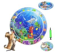 Genérico Ocean Breeze Splashland Cat Toy, Ocean Breeze Splashland, Cat Water Mat with Fish, Water Sensory Play Mat for Cats, Cats Mats Toy Interactive for Indoor (P-95cm/37.4in)