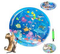 Genérico Ocean Breeze Splashland Cat Toy, Ocean Breeze Splashland, Cat Water Mat with Fish, Water Sensory Play Mat for Cats, Cats Mats Toy Interactive for Indoor (Q-95cm/37.4in)