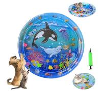 Genérico Ocean Breeze Splashland Cat Toy, Ocean Breeze Splashland, Cat Water Mat with Fish, Water Sensory Play Mat for Cats, Cats Mats Toy Interactive for Indoor (G-95cm/37.4in)