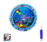 Genérico Ocean Breeze Splashland Cat Toy, Thickened Water Mat for Cat with Fish with Manual Air Pump, Leakproof, Anti-Scratch, Rapid Cooling for Both Indoor and Outdoor Use in Summer(B-65 * 65cm)