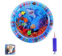 Genérico Ocean Breeze Splashland Cat Toy, Thickened Water Mat for Cat with Fish with Manual Air Pump, Leakproof, Anti-Scratch, Rapid Cooling for Both Indoor and Outdoor Use in Summer(A-65 * 65cm)