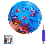Genérico Ocean Breeze Splashland Cat Toy, Thickened Water Mat for Cat with Fish with Manual Air Pump, Leakproof, Anti-Scratch, Rapid Cooling for Both Indoor and Outdoor Use in Summer(A-100 * 100cm)
