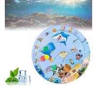 Genérico Ocean Breeze Splashland Cat Toy - Year-Round Cooling & Warmth, Cat Water Mat with Fish, Indoor and Outdoor Toys, Cooling Cats Aquatic Sensory Play Mat with Air Pump (Color-B,One Size)