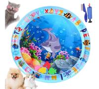 Genérico Ocean Breeze Splashland for Cats/Dogs, Thickened Anti-Scratch Cat Water Mat with Fish, Ocean Breeze Splashland Cat Toy, Indoor and Outdoor Use in Summer (A-25IN)