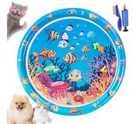Genérico Ocean Breeze Splashland for Cats/Dogs, Thickened Anti-Scratch Cat Water Mat with Fish, Ocean Breeze Splashland Cat Toy, Indoor and Outdoor Use in Summer (F-39IN)