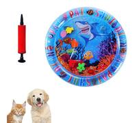Genérico Ocean Breeze Splashland for Cats, Interactive Pet Water Bed, Cat Play Pool with Fish, Thickened Anti-Scratch Water Mat for Indoor Cat Dog (Small Round Model A)